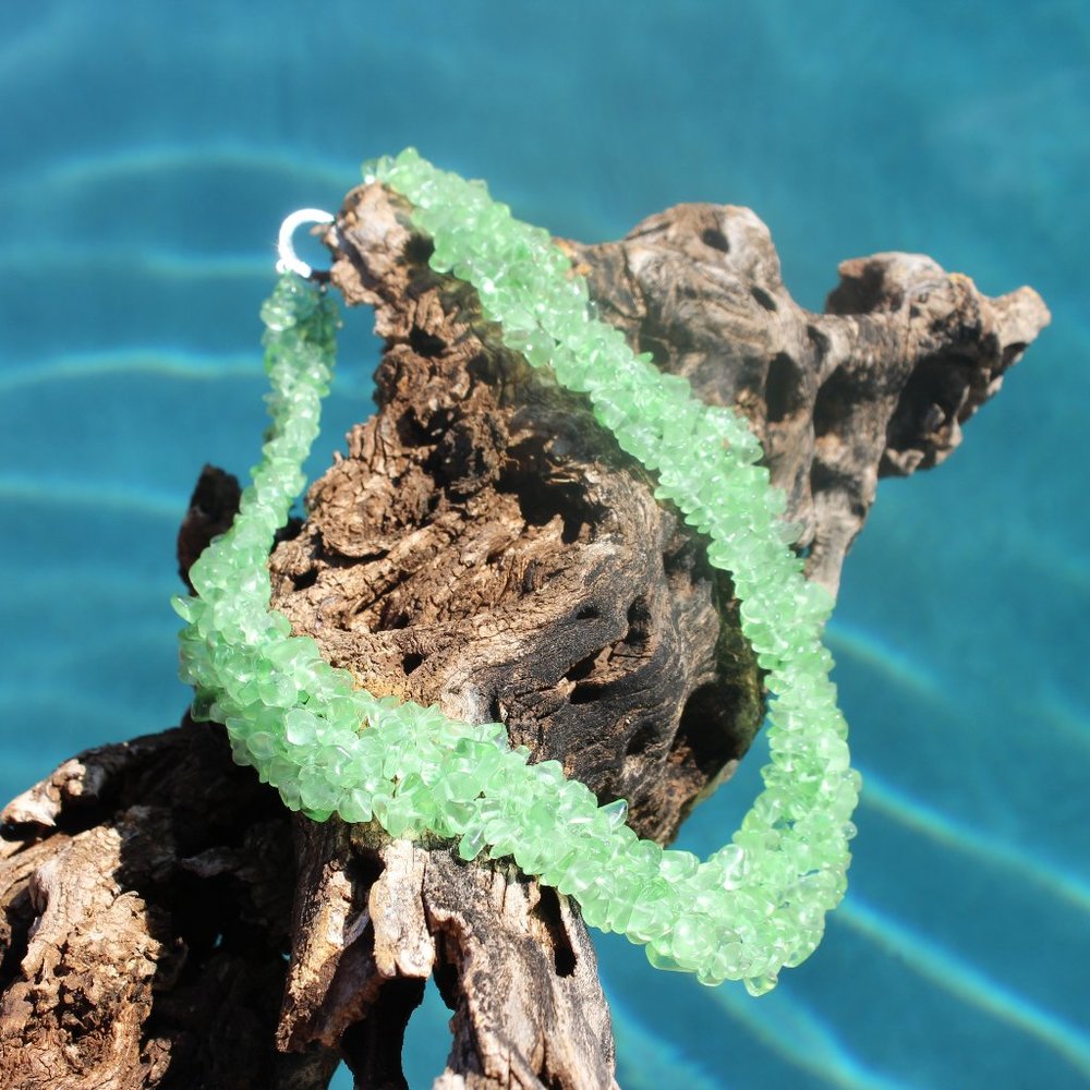 The Cleopatra Collection/ Lime Green Glass Necklace